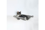 Katzen - Trixie Wandmontierte Plüsch-Katzenhängematte mit Metallrahmen Grau 42x41cm - TX49970