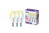 Smart-Home - WiZ C37 E14 Smart Candle Bulb 3-pack - Dimmable warm-to-cold White LED - 929002448733