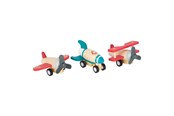 Spielzeugauto - Small Foot - Wooden Pull-back Planes Set of 3 - 11884