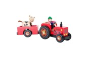 Rollenspiele - Small Foot - Wooden Tractor with Trailer Red and Trailer Red and Play Figures 4dlg. - 10316