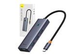 USB-Hubs - Baseus Hub 5w1 UltraJoy 5-Port (1xHDMI4K@30Hz + 4x USB-Hubs - USB 3.0 - 5 - Grau - B00052809813-00