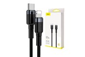 USB Kabel - Baseus Cafule Cable Type-C to iP PD 18W 1m Gray+Black - CATLKLF-G1
