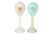 Baby Spielzeug - Small Foot - Wooden Baby Rattle Maracas Animal Set of 2 - 11886
