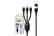 USB Kabel - Baseus 3in1 USB cable  Flash Series 2 USB-C + micro USB + Lightning 100W 1.2m (black) - CASS030101