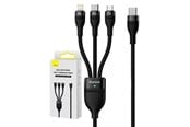 USB Kabel - Baseus 3in1 USB cable Flash Series 2 USB-C + micro USB + Lightning 100W 1.5m (black) - CASS030201