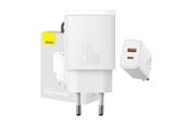 Handys - Adapter und Ladegeräte - Baseus Compact Quick Charger USB USB-C 20W (white) - 6953156207240