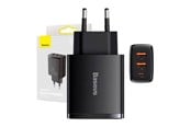 Handys - Adapter und Ladegeräte - Baseus Compact Quick Charger 2 × USB-A + USB-C PD 3 A 30 W - Black - CCXJ-E01