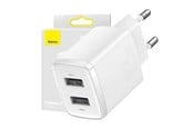 Handys - Adapter und Ladegeräte - Baseus Compact Quick Charger 2x USB 10.5W (white) - CCXJ010202