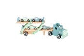 Spielzeugauto - Small Foot - Wooden Truck Transporter Chicago with Cars 9dlg. - 11510