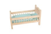 Puppen & Zubehör - Small Foot - Wooden Doll Bed Natural with Bedding. 4ldg. - 9601
