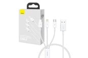 USB Kabel - Baseus Quick Charge USB to M+L+C Superior Data 3.5A 0.5m (White) - P10320105221-01