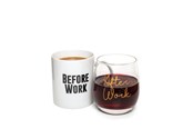 Küchenzubehör - Thumbs Up! Before Work After Work Mug & Wine Mug & Glass Set - BWAWMUGL