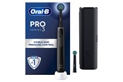 Elektrische Zahnbürsten - Oral-B Elektrische Zahnbürste Pro 3 3500 Black Edition + Extra CA Black Brush Head + Travel Case - 8006540759912