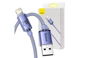 USB Kabel - Baseus Crystal Shine cable USB to Lightning 2.4A 1.2m (purple) - CAJY000005