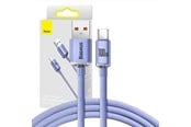 USB Kabel - Baseus Crystal Shine cable USB to USB-C 5A 1.2m (purple) - CAJY000405