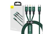 USB Kabel - Baseus Rapid Series 3-in-1 cable USB-C For M+L+T 20W 1.5m (Green ) - CAMLT-SC06