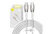 USB Kabel - Baseus USB-C cable for USB-C Glimmer Series 100W 2m (White) - CADH000802