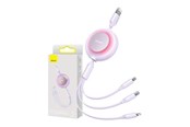 USB Kabel - Baseus Bright Mirror 2 3-in-1 USB 3-in-1 cable for micro USB / USB-C / Lightning 3.5A 1.1m (Purple) - CAMJ010005