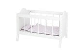 Dolls & Accessories - Small Foot - Wooden Doll Bed White with Bedding Stripes 4dlg. - 11778