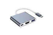 USB-Hubs - Lippa 3-in-1 87W USB-C PD 4K HDMI Hub USB-Hubs - USB 2.0 - 3 - Grau - LPGQ22H122