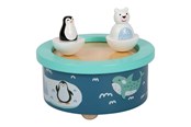 Musik - Small Foot - Wooden Music Box North Pole Wind Up - 11961