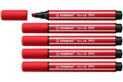 Utensilien zum Schreiben und Zeichnen - STABILO Pen 68 MAX - Fibre-tip Pen with Thick Chisel Tip - Carmine Red - 768/48