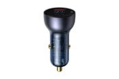 Handys - Adapter und Ladegeräte - Baseus Dual Quick Charger Car Charger Particular Digital Display QC+PPS 65W (grey) - CCKX-C0G