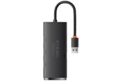 USB-Hubs - Baseus Lite Series Hub 4in1 USB to 4x USB 3.0 25cm (Black) USB-Hubs - USB 3.0 - 4 - Schwarz - WKQX030001