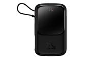 Powerbank (Akku) - Baseus Qpow Digital Display Fast Charging Power Bank 10000mAh 22.5W QC/PD/SCP/FCP with Built-in USB-C Cable Black - 10000 mAh - PPQD060101