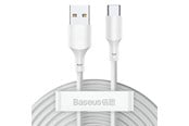 USB Kabel - Baseus Simple Wisdom Data Cable Kit USB to Type-C 5A (2PCS/Set)1.5m White - TZCATZJ-02