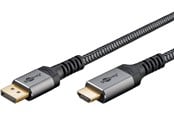 Display Kabel - Pro Displayport 1.2 - HDMI 2.0 Sleeved - 5m - Schwarz - DP1.2HDMI20BB5