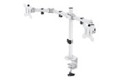 Monitorhalterung - Deltaco Dual Monitor Desk Mount for 13"-32" screens - Weiß - GAM-040-W