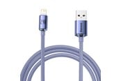 USB Kabel - Baseus Crystal Shine cable USB to Lightning 2.4A 2m (purple) - CAJY000105