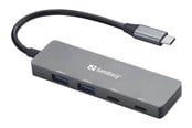 USB-Hubs - Sandberg 4-port USB Hub USB-Hubs - USB 3.0 - 4 - Grau - 136-50