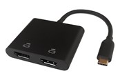 USB-Hubs - Deltaco USB-C MST HUB 2x 4K/60Hz HDMI x 2 black 0.1m USB-Hubs - 4 - Schwarz - USBC-2HDMI