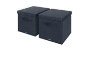 Archivierung und Aufbewahrung - Leitz Aufbewahrungsbox aus Stoff mit Deckel groß, Samtgrau, 2er-Pack - 61450089