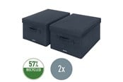Archivierung und Aufbewahrung - Leitz Aufbewahrungsbox aus Stoff mit Deckel mittel, Samtgrau, 2er-Pack - 61440089