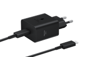 Handys - Adapter und Ladegeräte - Samsung 45W USB-C Power Adapter (incl. cable) - Black - EP-T4511XBEGEU