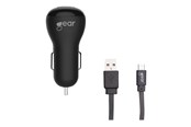 Handys - Adapter und Ladegeräte - GEAR Charger 12V 1xUSB 1A Black MicroUSB Cable 1m - 665009
