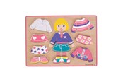 Baby Spielzeug - Bigjigs Wooden Dress Up Puzzle Girl 10pcs. - BB057