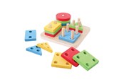 Baby Spielzeug - Bigjigs Wooden Shapes Stacking Game 17dlg. - BB094