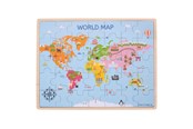 Puzzle - Bigjigs Wooden World Map Puzzle 35dlg. Holz - BJ098