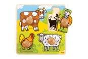 Baby Spielzeug - Bigjigs Wooden Stud Puzzle Farm 4 pcs. - BJ520