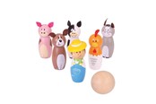 Holzspielzeug - Bigjigs Wooden Bowling Set Farm 7 pcs. - BJ955