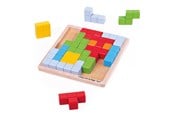 Baby Spielzeug - Bigjigs Wooden Block Puzzle Patterns - 33019