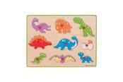 Puzzle - Bigjigs Wooden Stud Puzzle Dino's 9dlg. Holz - BJ257