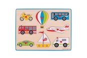 Puzzle - Bigjigs Wooden Stud Puzzle Vehicles 8 pieces. Holz - BJ260