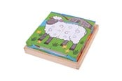 Baby Spielzeug - Bigjigs Wooden Block Puzzle Farm Animals - BJ798