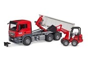 Spielzeugauto - Bruder Truck w Roll-Off-Container & Schäffer loader - BR3767
