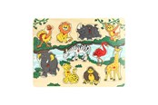Puzzle - Playwood Wooden Stud Puzzle Wild Animals 10 pcs. Holz - 03627